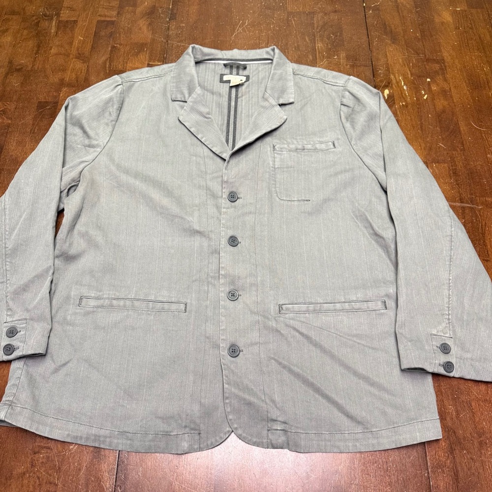 Carbon2Cobalt Unstructured Coat Mens XXL Grey Cotton Textured Blazer 111155
